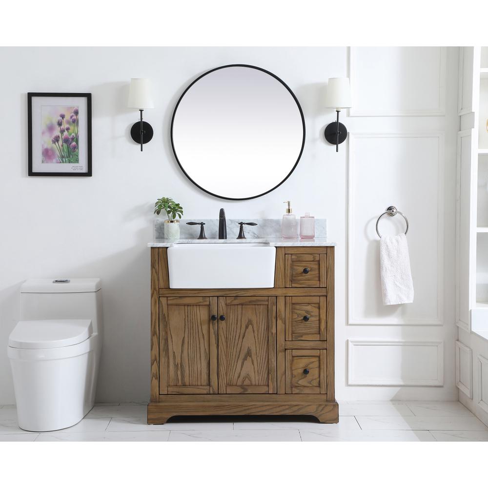 36 inch Single bathroom vanity in driftwood with backsplash. Picture 4