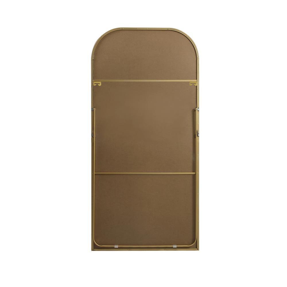 Metal Frame Arch Full Length Mirror 35x72 Inch in Brass. Picture 10