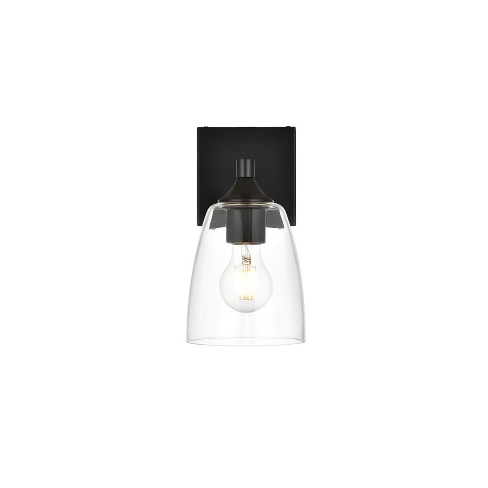Gianni 1 light Black and Clear Bath Sconce. Picture 1
