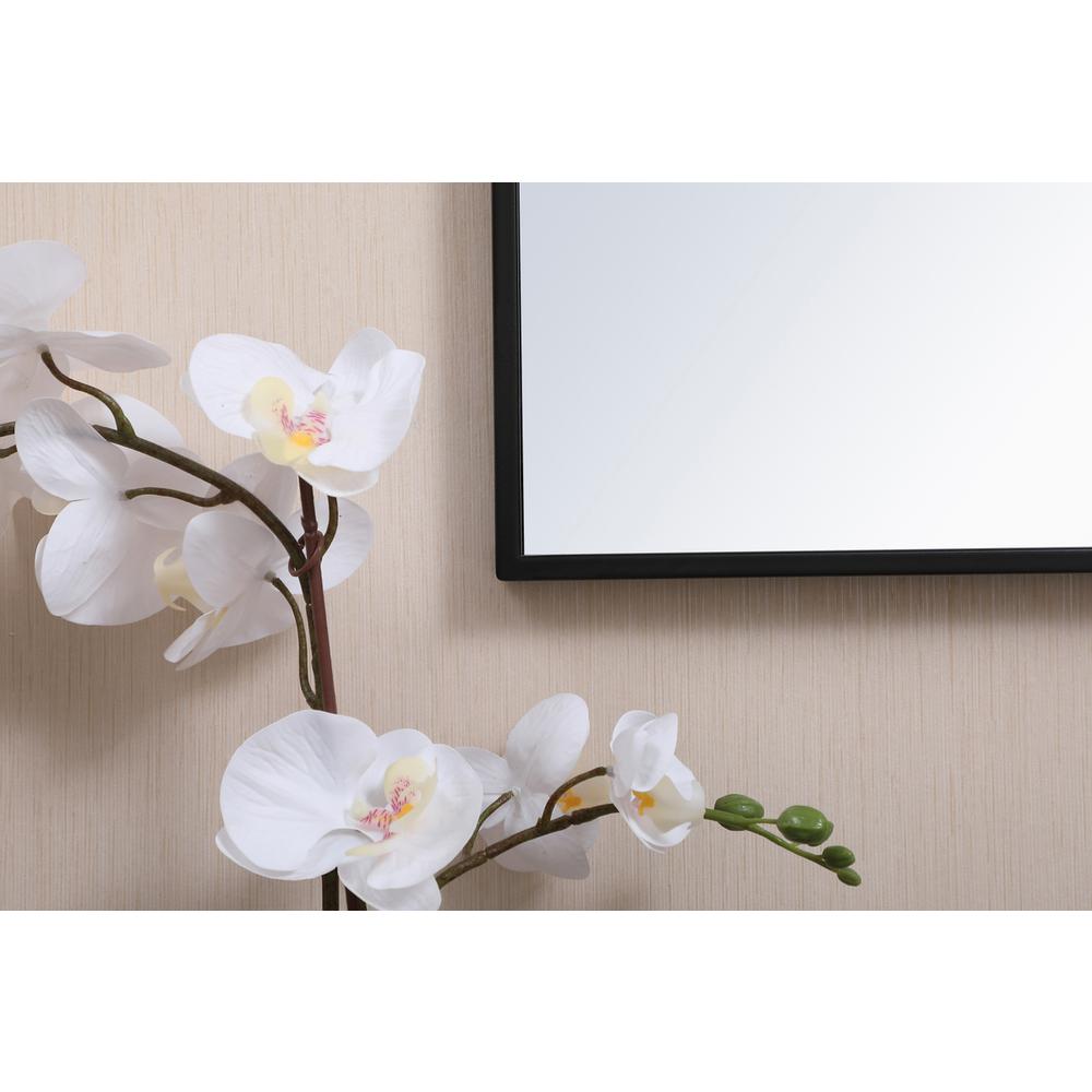 Metal frame rectangle mirror 18x28 inch in black. Picture 3