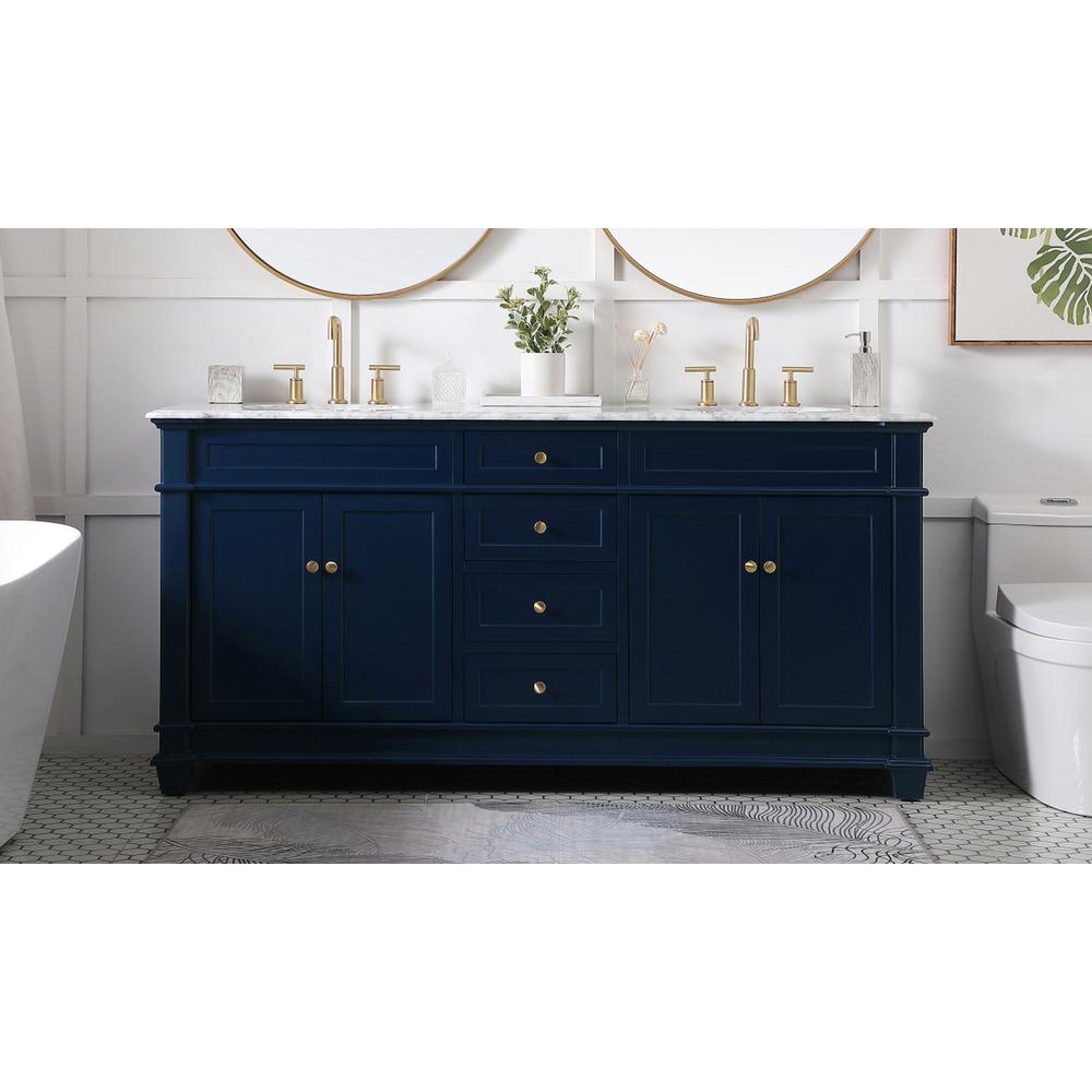 72 inch Double Bathroom Vanity set in Blue. Picture 14
