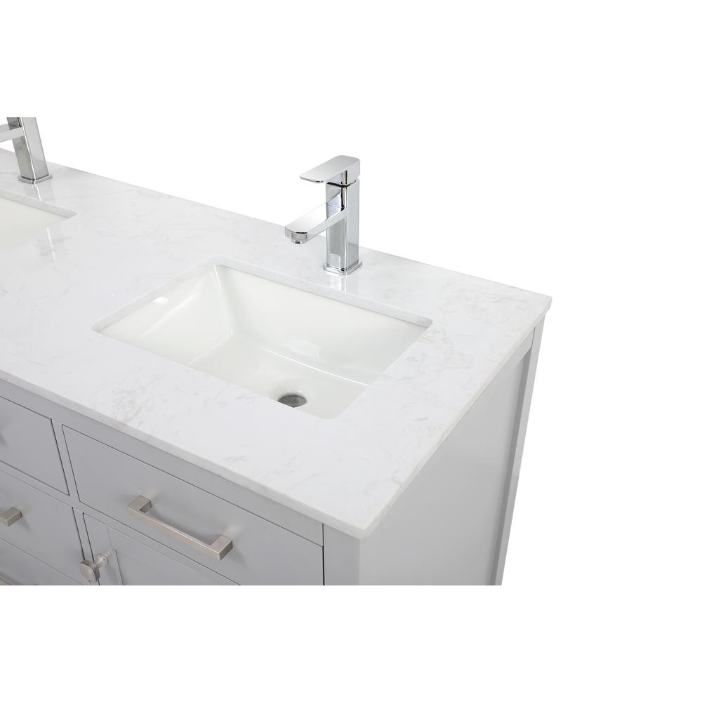 54 Inch Double Bathroom Vanity In Grey. Picture 11