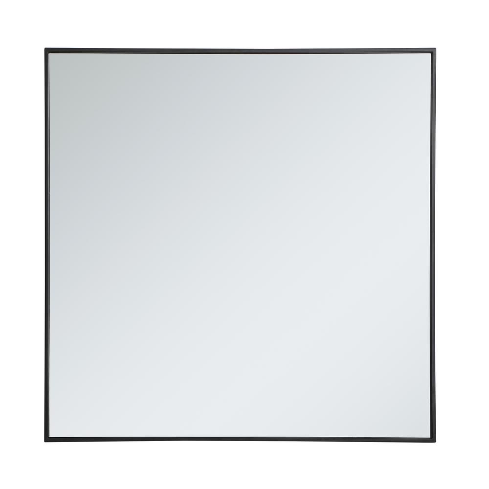 Metal frame square mirror 36 inch in Black. Picture 1