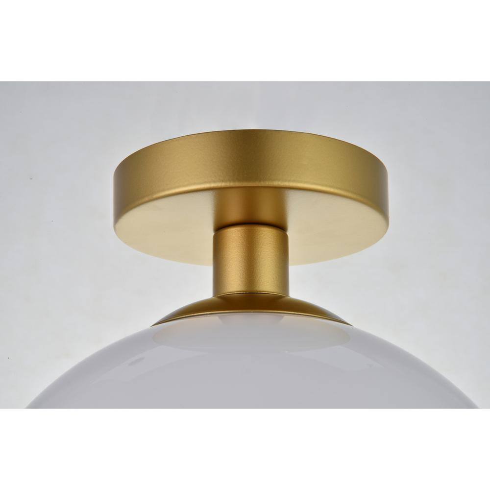 Baxter 1 Light Brass Flush Mount With Frosted White Glass. Picture 4