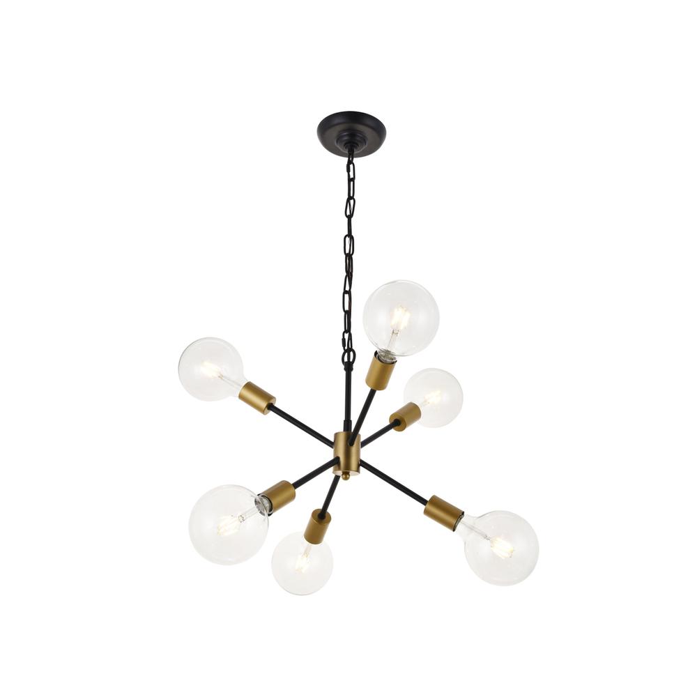 Nolan 6 Light matte black Pendant. Picture 1