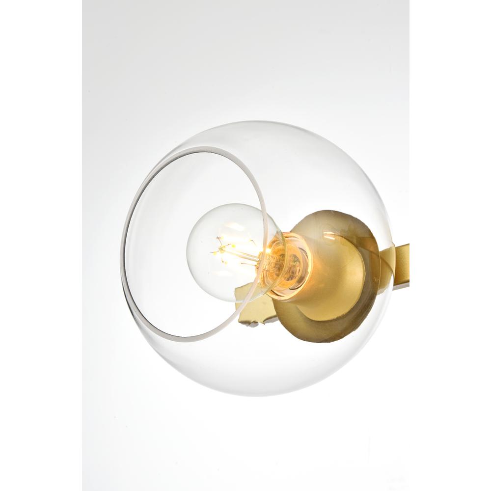 Rogelio 2 light Brass and Clear Bath Sconce. Picture 3