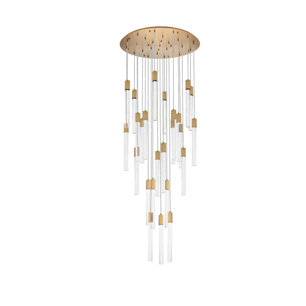 Weston 25 lights pendant in satin gold. Picture 6
