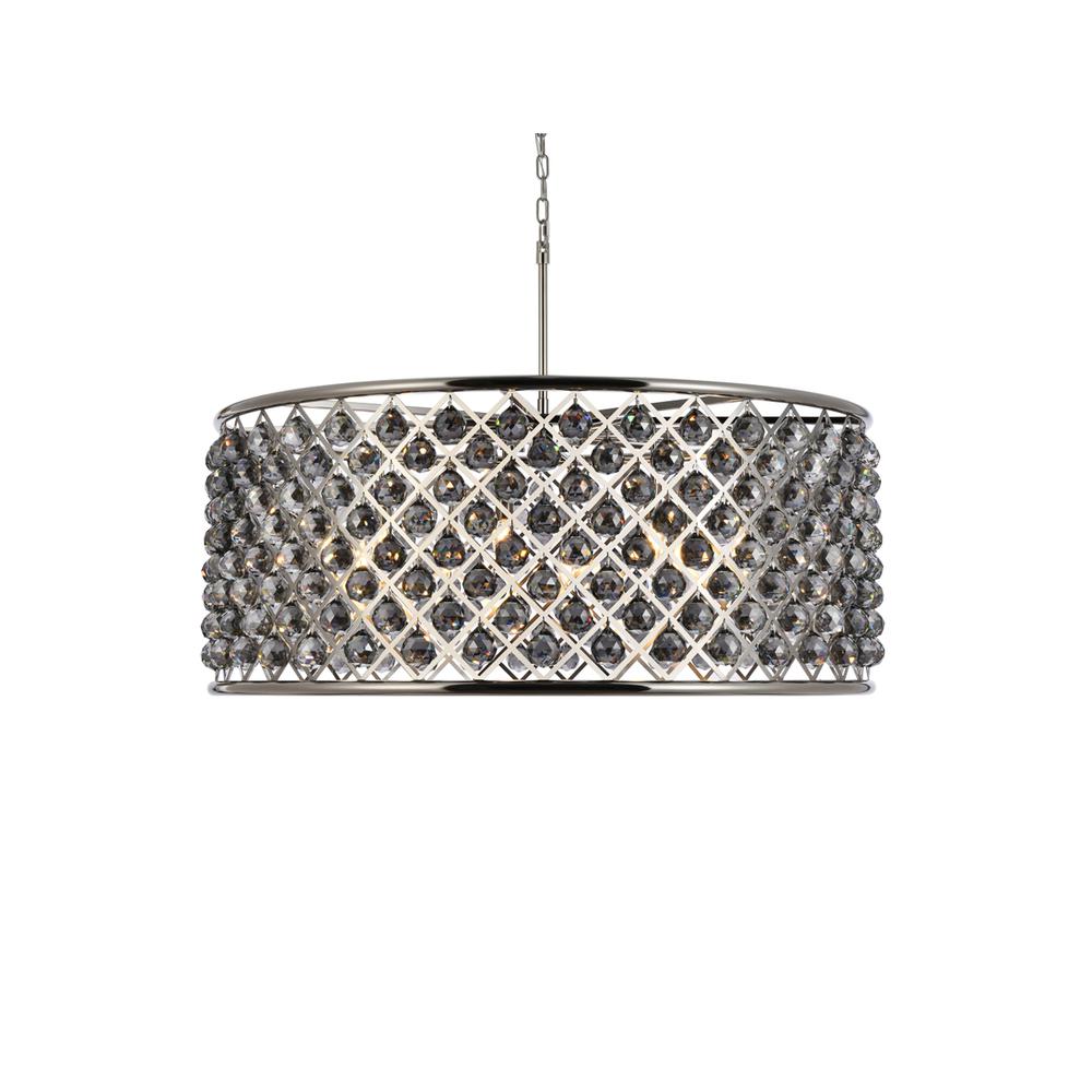 Madison 10 light polished Nickel Chandelier Silver Shade. Picture 2