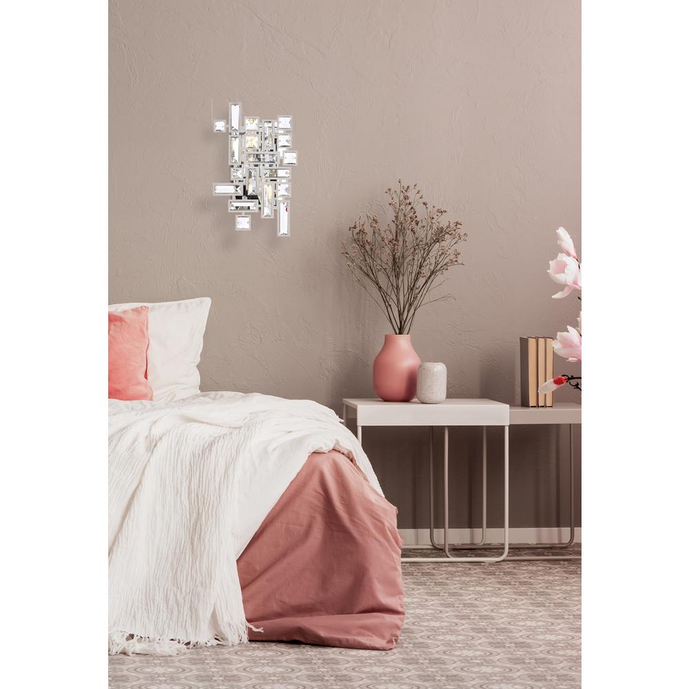 Picasso 2 light Chrome Wall Sconce Clear Royal Cut Crystal. Picture 7
