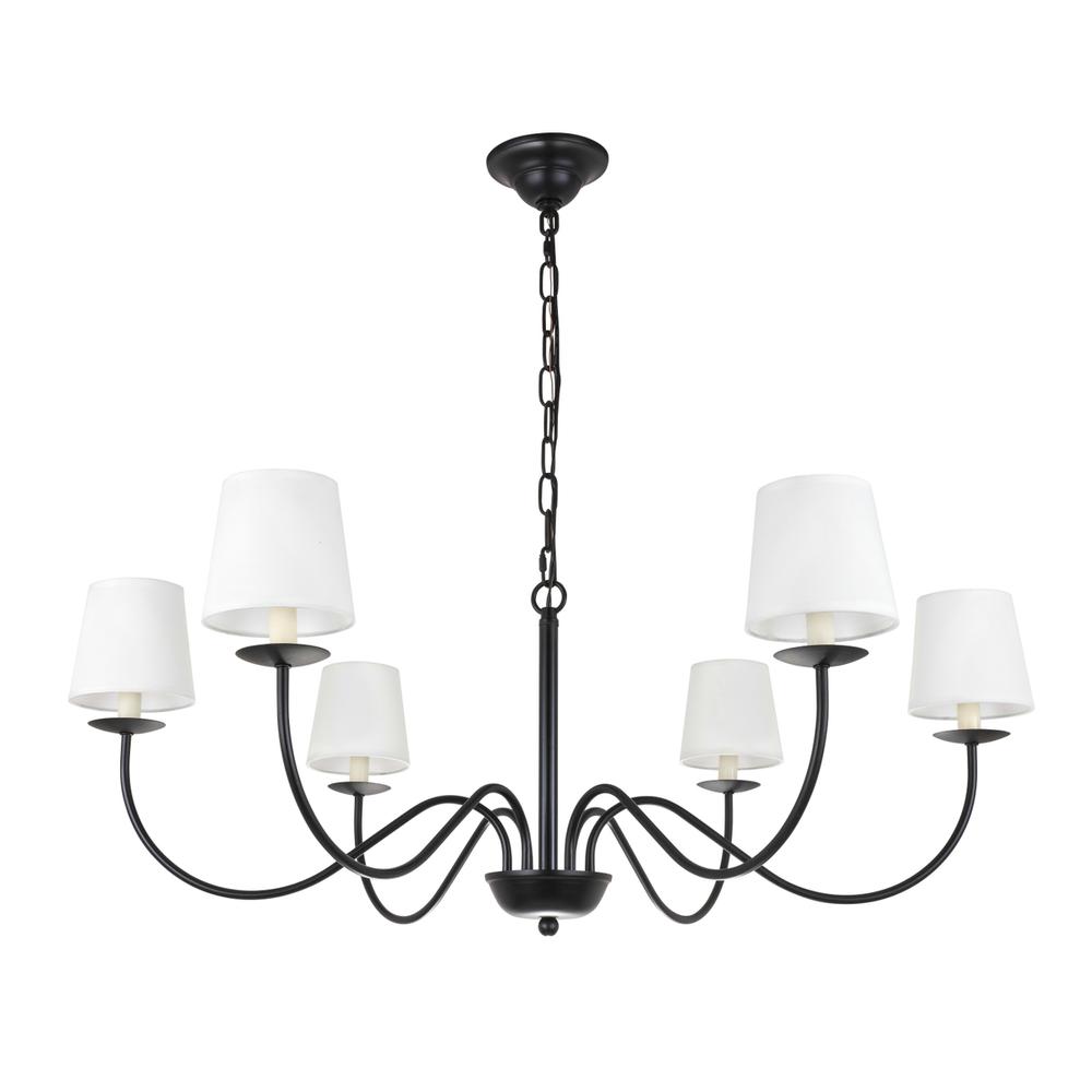Eclipse 6 light Black and White shade chandelier. Picture 3