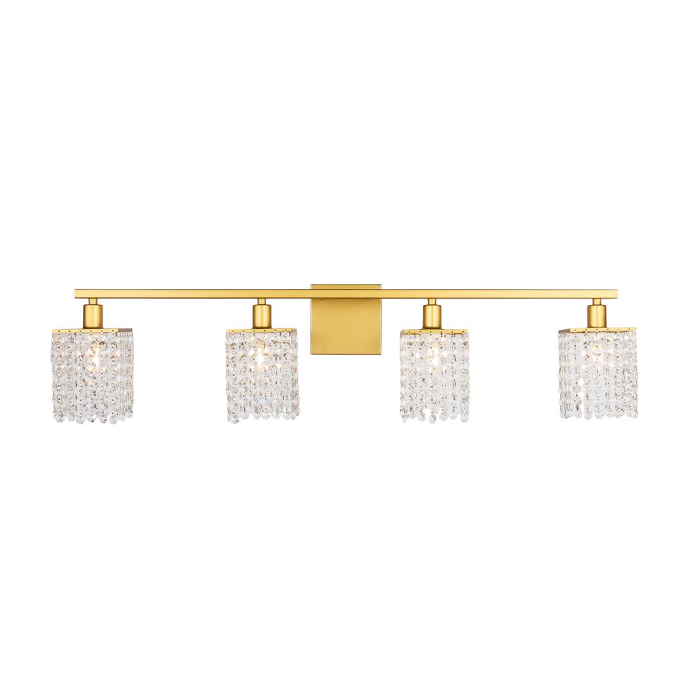 Phineas 4 light Brass and Clear Crystals wall sconce. Picture 1