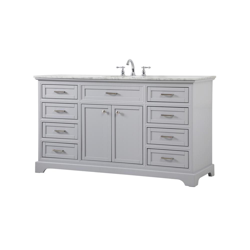 60 inch Single bathroom vanity in grey. Picture 7