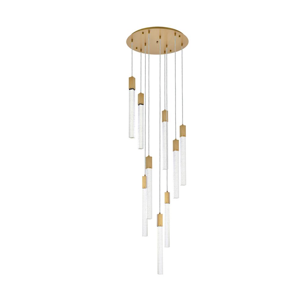 Weston 9 lights pendant in satin gold. Picture 6