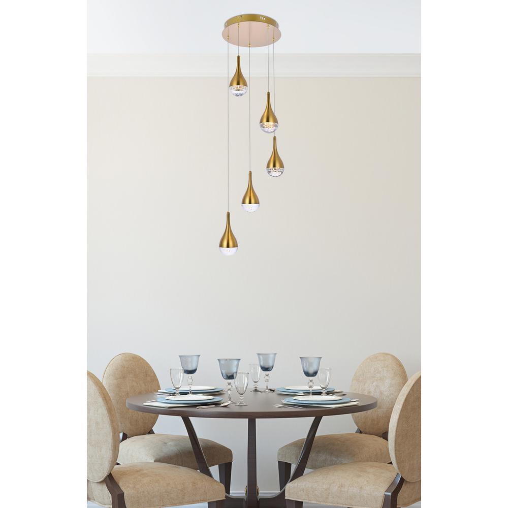 Amherst 14.5 inch LED pendant in satin gold. Picture 8