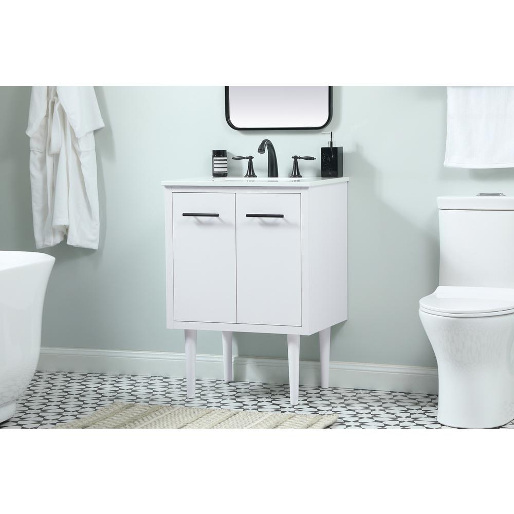 24 inch Single bathroom vanity in white. Picture 2