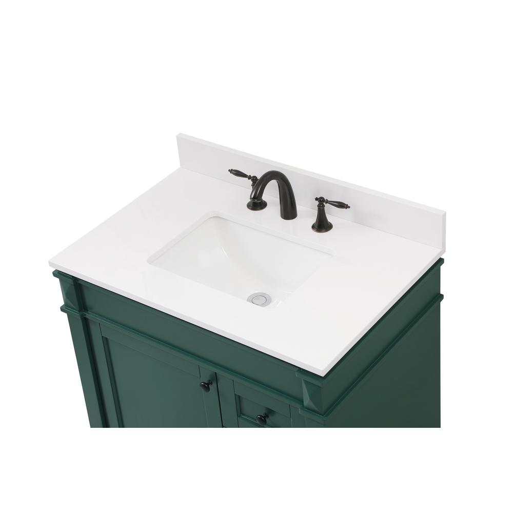 32 inch Single bathroom vanity in green with backsplash. Picture 10