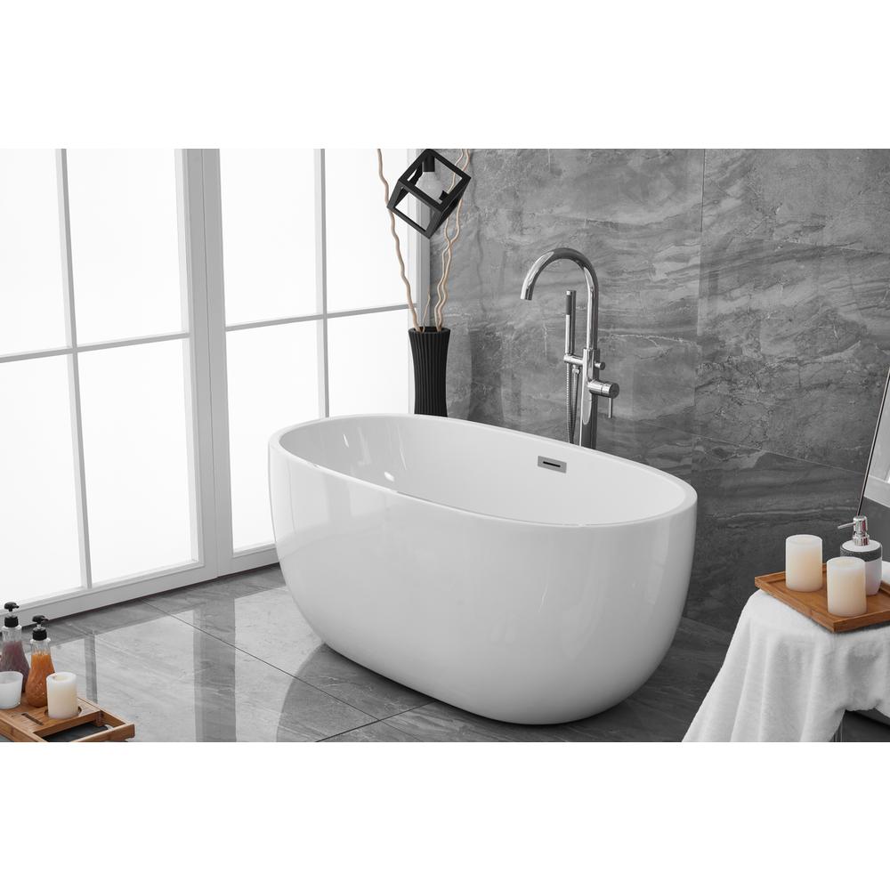 54 inch soaking roll top bathtub in glossy white. Picture 3