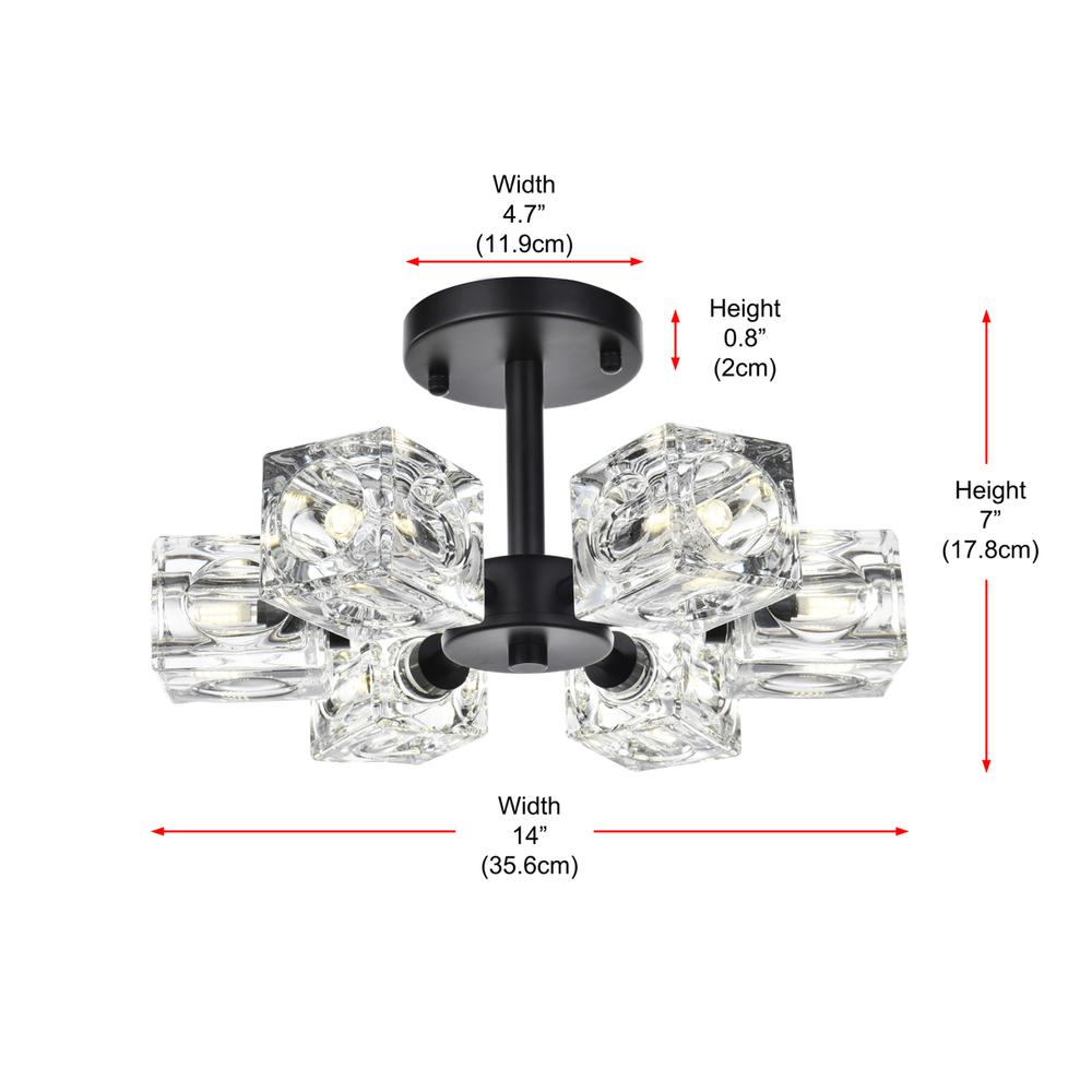 Lyra 14 inch Flush Mount in Black. Picture 8