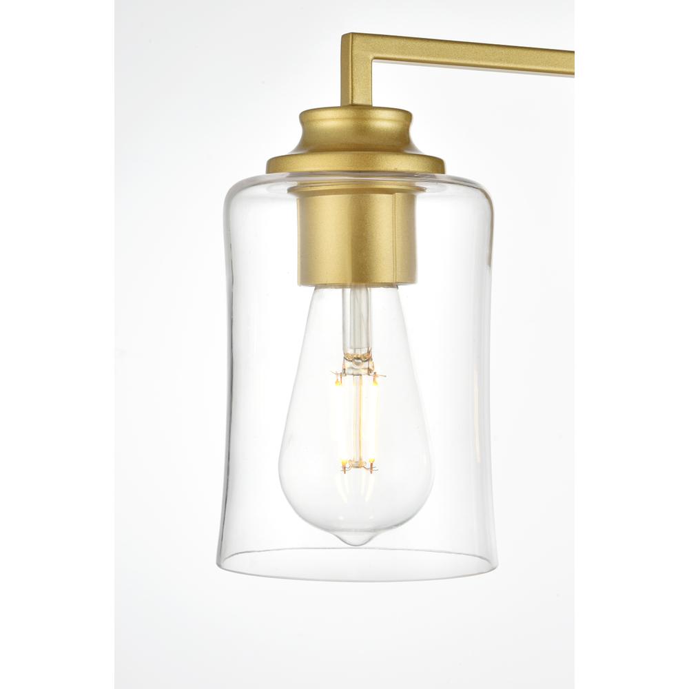 Ronnie 4 light Brass and Clear Bath Sconce. Picture 5