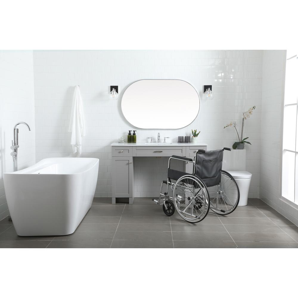 54 Inch ADA Compliant Bathroom Vanity In Grey. Picture 4