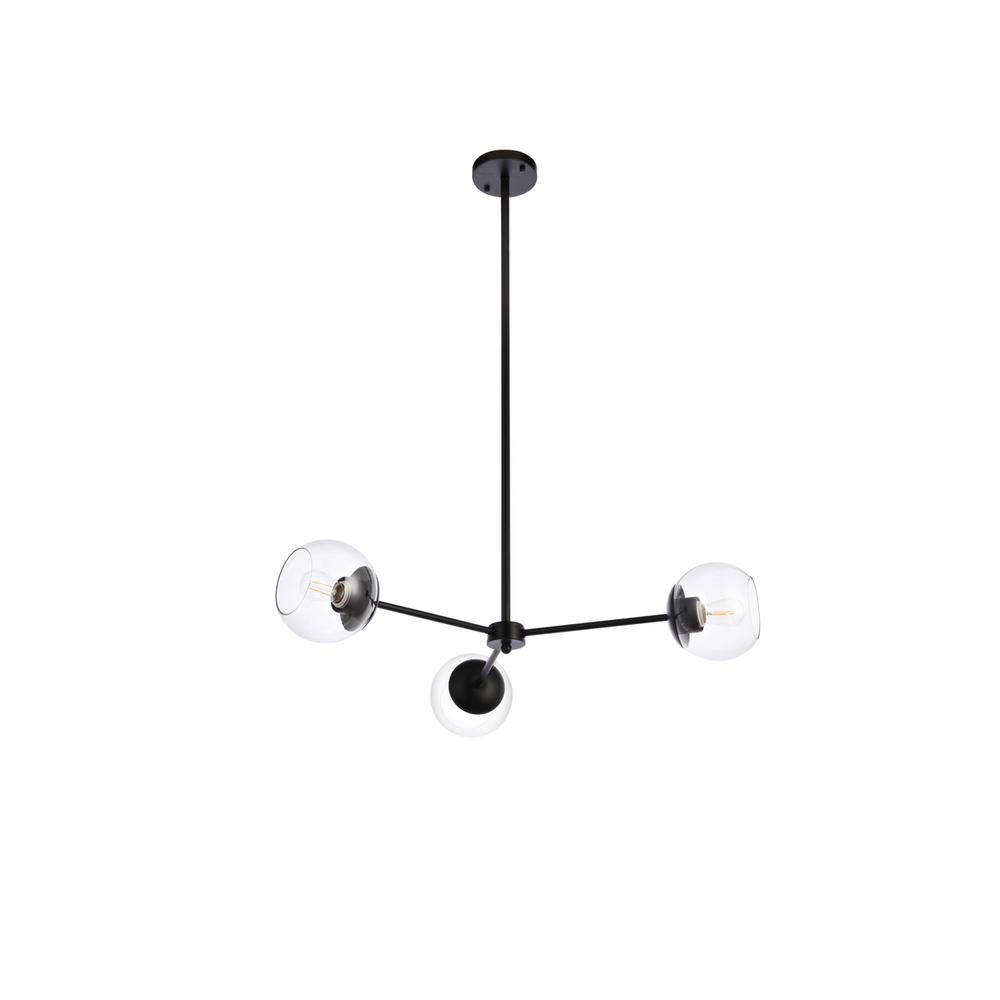 Briggs 32 inch pendant in black with clear shade. Picture 6