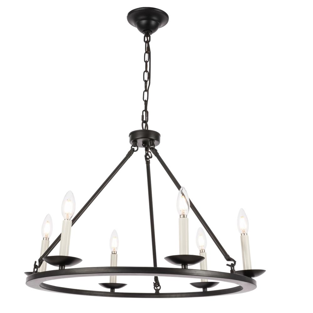 Maine 6 light Black chandelier. Picture 5