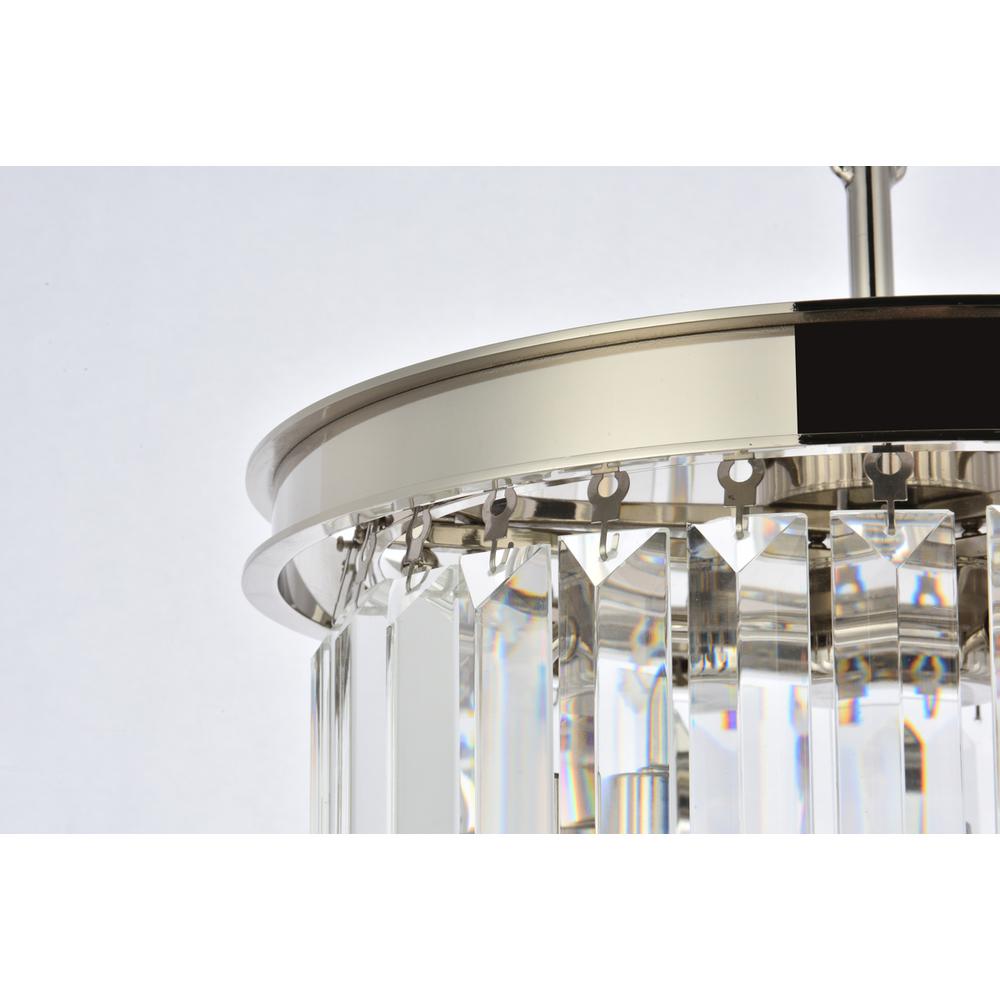 Sydney 3 light polished nickel Pendant Clear Royal Cut Crystal. Picture 4