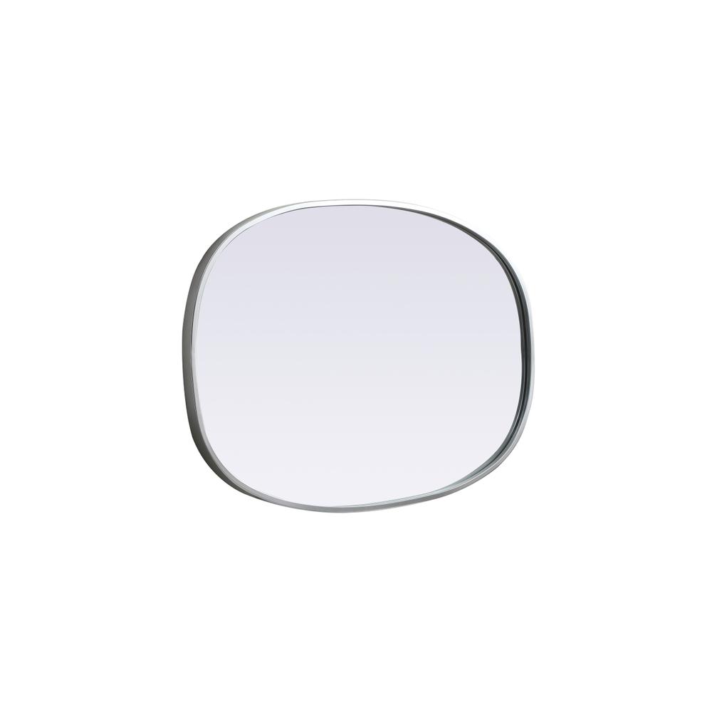 Metal Frame Oval Mirror 20x30 Inch in Silver. Picture 9