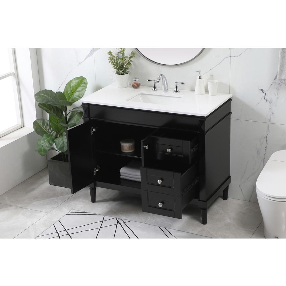 42 inch Single bathroom vanity in black. Picture 3