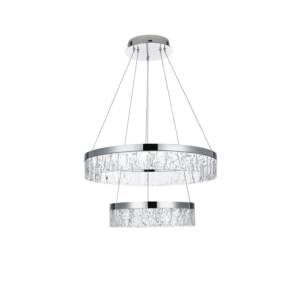 Linden 22 inch Adjustable LED chandelier in Chrome. Picture 8