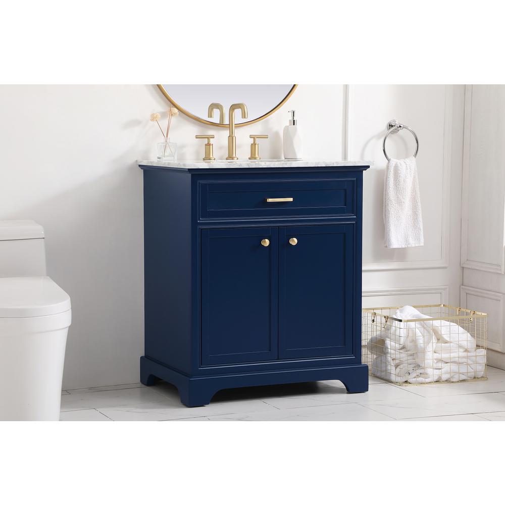 30 inch Single bathroom vanity in Blue. Picture 2