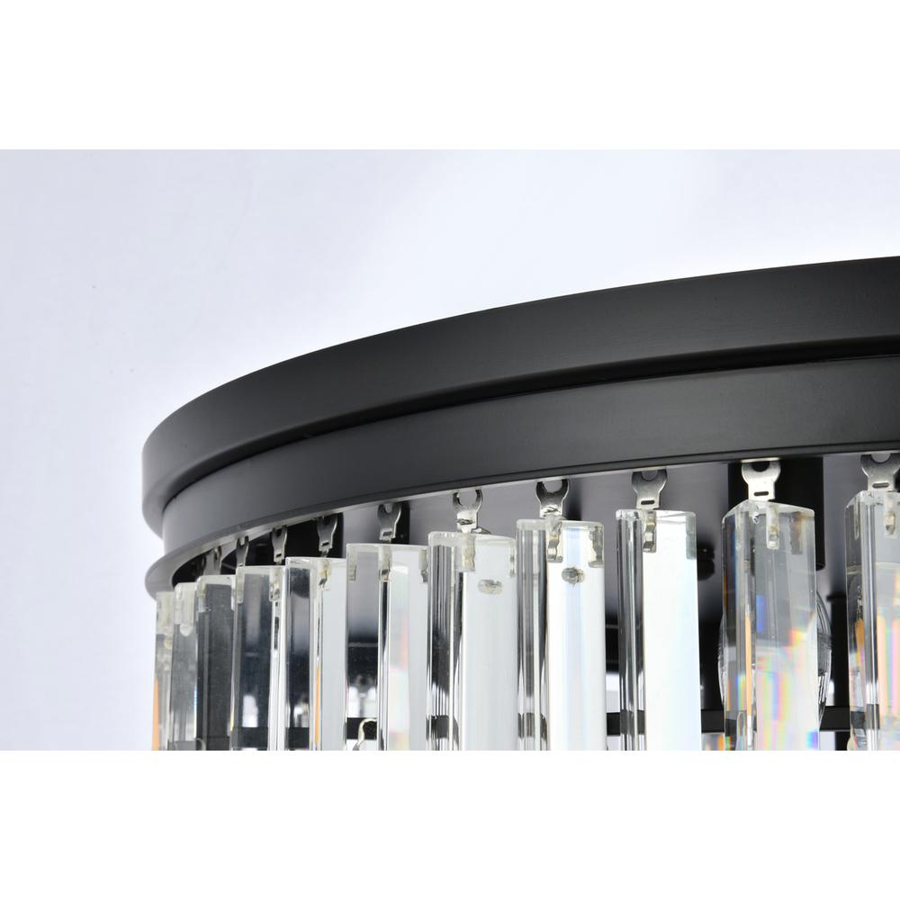 Sydney 17 light Matte Black Flush Mount Clear Royal Cut Crystal. Picture 4