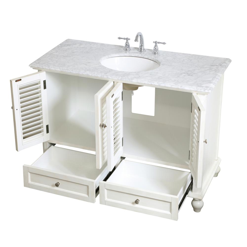 48 inch Single Bathroom Vanity in Antique White. Picture 8
