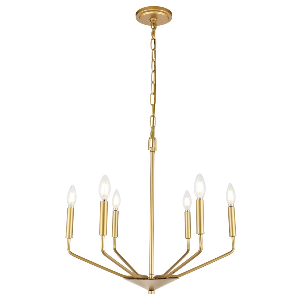 Enzo 6 Light Brass Pendant. Picture 1