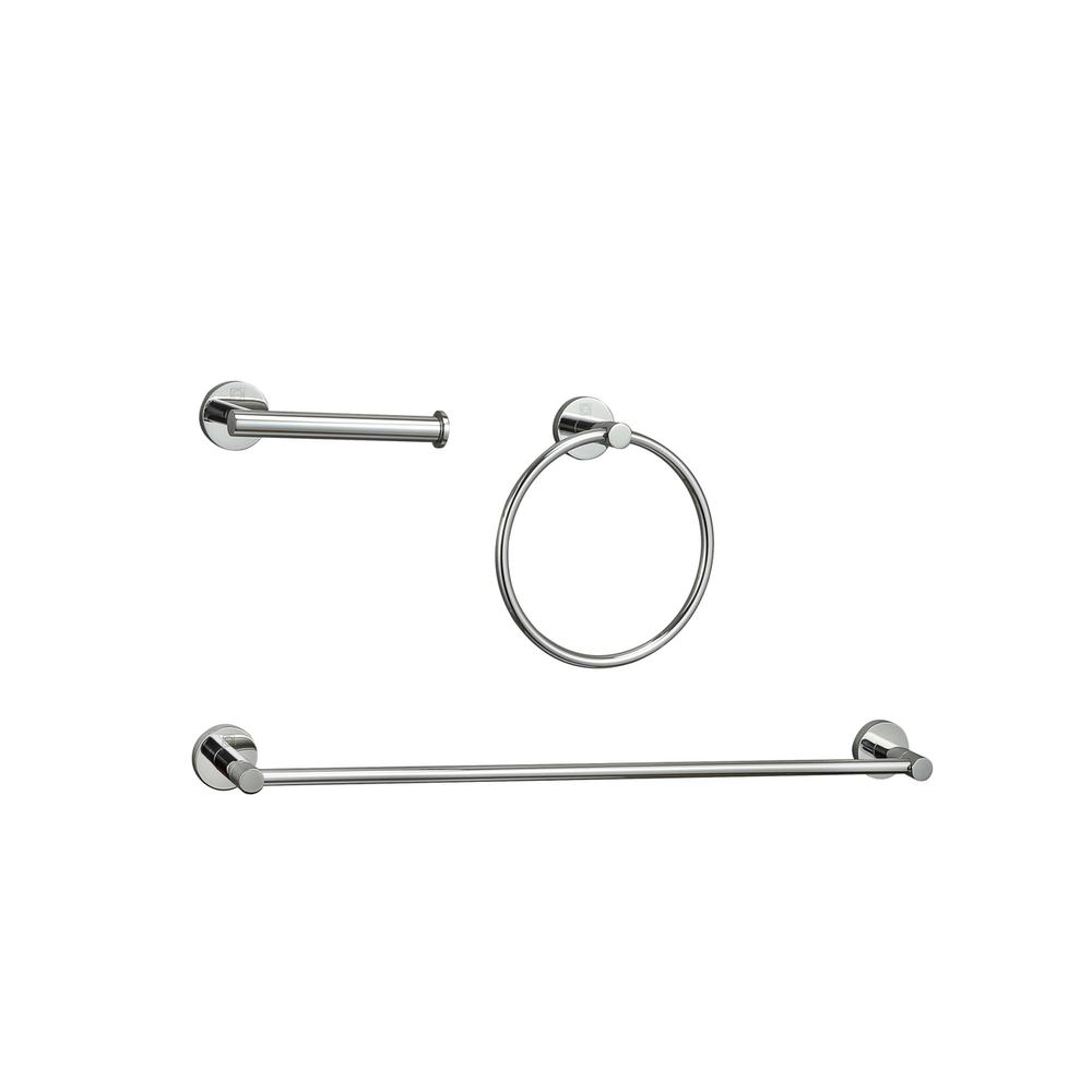 Alma 3-Piece Bathroom Hardware Set in Chrome. Picture 1