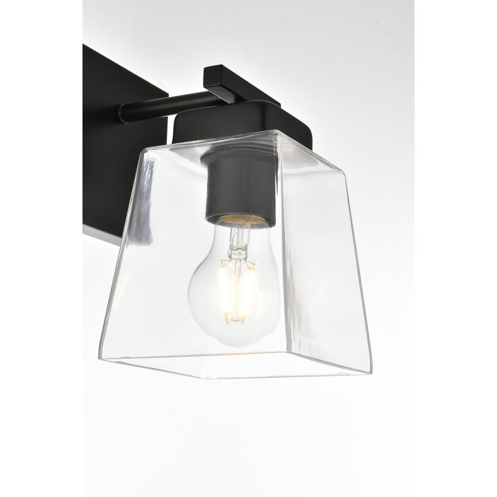 Merrick 1 light Black and Clear Bath Sconce. Picture 4