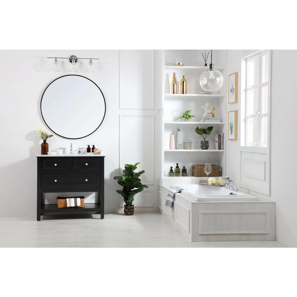 36 in. Single bathroom vanity set in Black. Picture 6