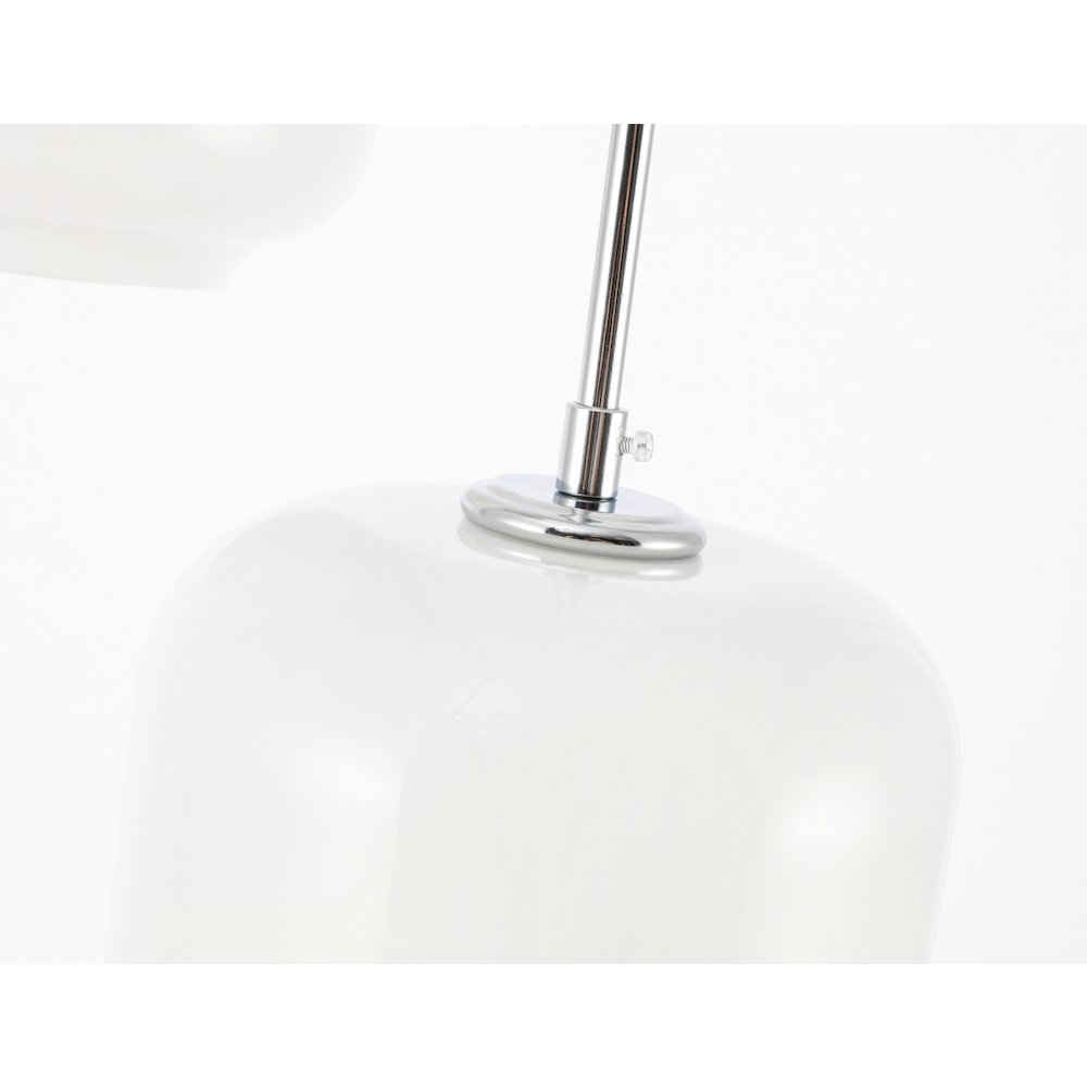 Collier 3 Light Chrome And Frosted White Glass Pendant. Picture 12