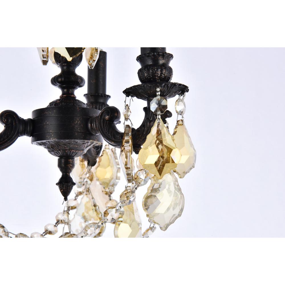 Lillie 3 light Dark Bronze Pendant Clear Royal Cut Crystal. Picture 5