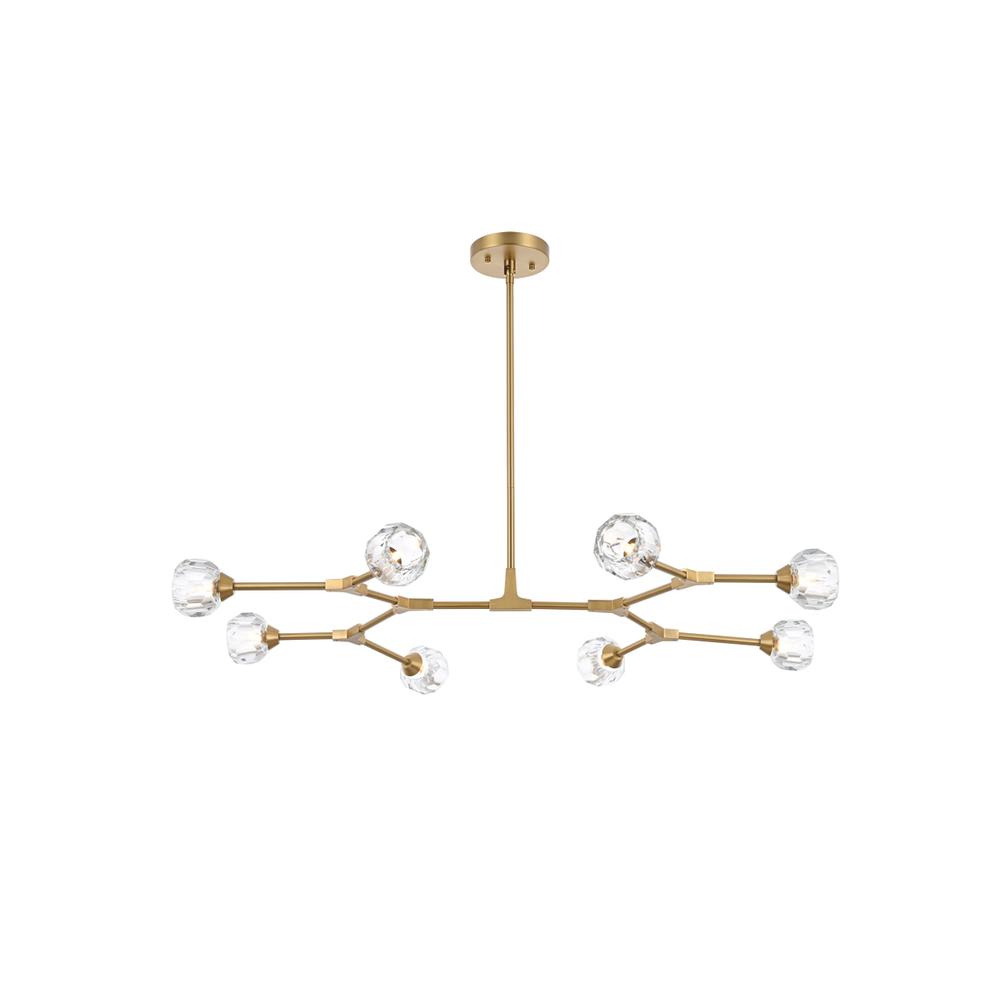 Zayne 8 Light Pendant in Gold. Picture 1