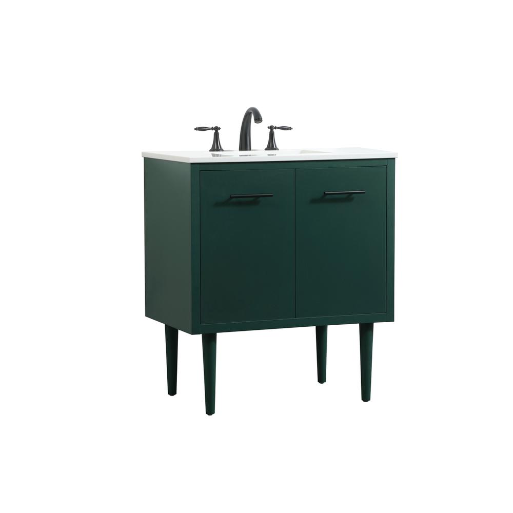 30 inch Single bathroom vanity in green. Picture 10