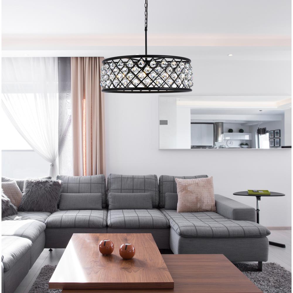 Madison 8 light Matte Black Chandelier Clear Royal Cut Crystal. Picture 8