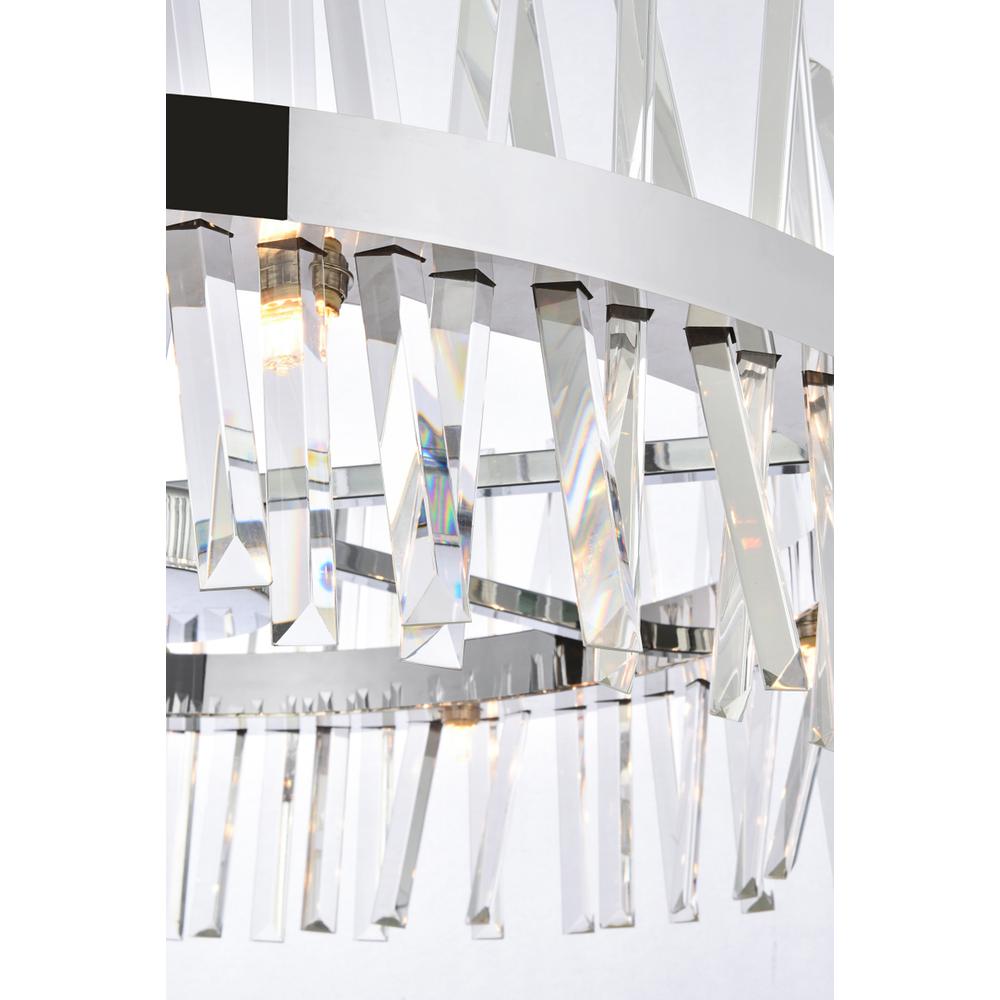 Serephina 32 inch crystal round chandelier light in chrome. Picture 3