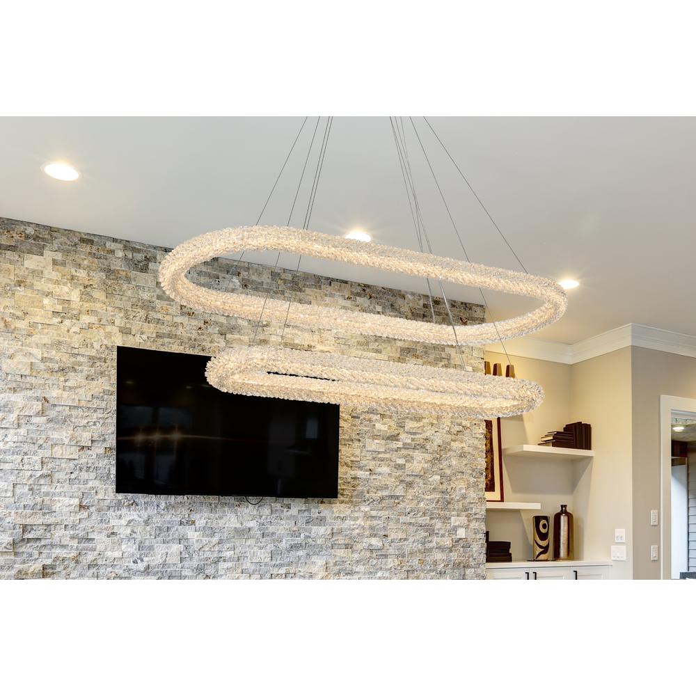Bowen 51 inch Adjustable LED Chandelier in Chrome. Picture 11