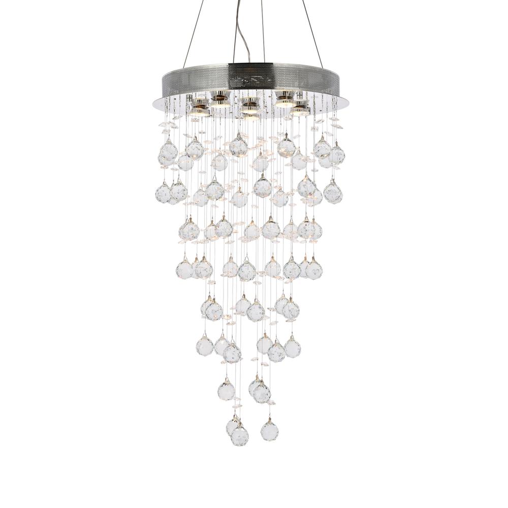 Galaxy 6 light Chrome Pendant Clear Royal Cut Crystal. Picture 2