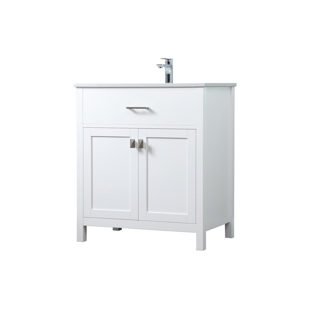 30 Inch SIngle Bathroom Vanity In White. Picture 7