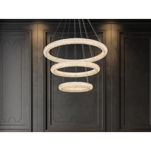 Bowen 32 inch Adjustable LED Chandelier in Satin Gold. Picture 9