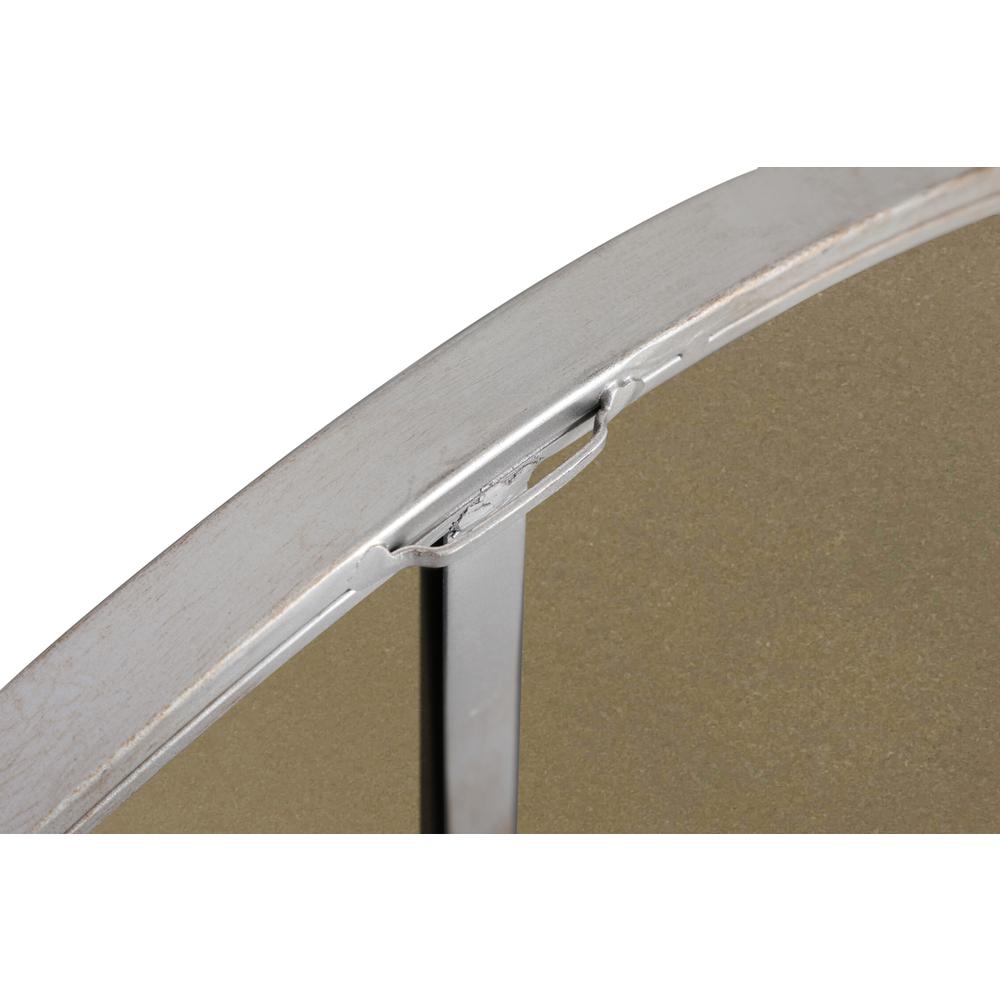 Metal frame Round Mirror 24 inch Silver finish. Picture 7