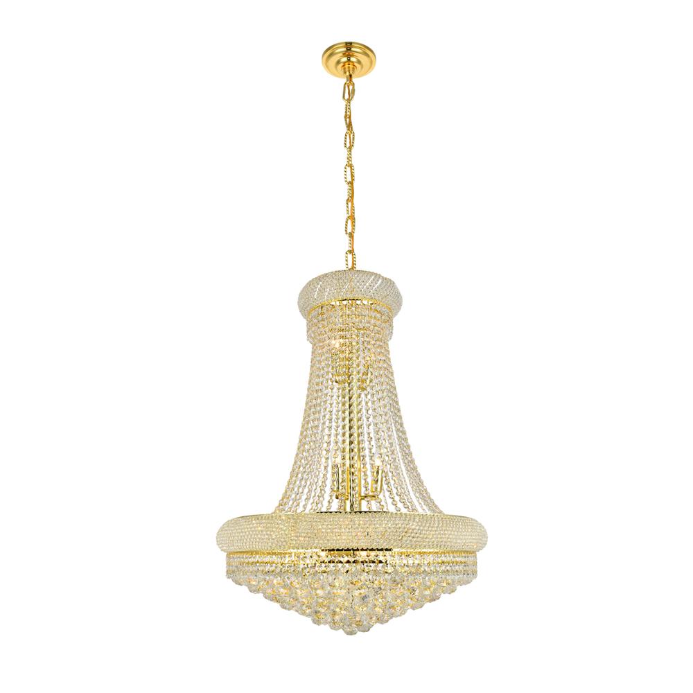 Primo 14 light Gold Chandelier Clear Royal Cut Crystal. Picture 1