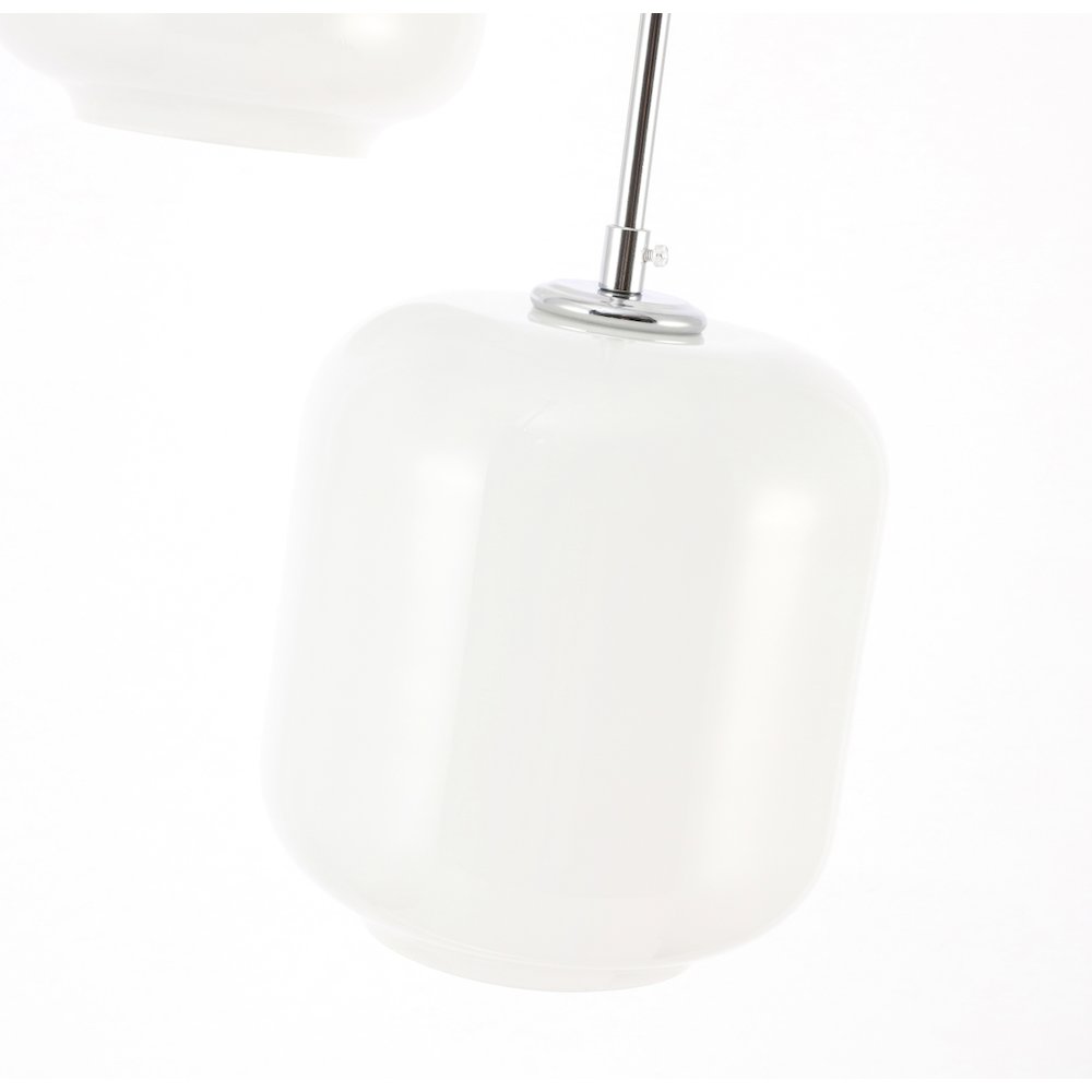 Collier 3 Light Chrome And Frosted White Glass Pendant. Picture 11